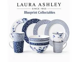 Laura Ashley Blueprint Collectables Serviesset 4 persoons - Servies - 12 Delig - Kerstservies porselein