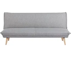 Sleepking - Canapé-lit / Sofa Bed - Nayla - Tissu Luxe Doux - Grijs - Pieds Design en Bois