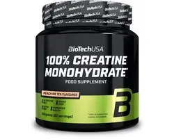 BioTechUSA 100% Creatine Monohydrate | Creatine van farmaceutische kwaliteit | Gemicroniseerd | Veganistisch | Glutenvrij, 300 g, Perzik-ijsthee