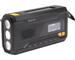Denver Portable DAB radio - Powerbank Zonneenergie - DAB & FM Radio - Draagbare Noodradio - Zaklamp - Opwindbaar - SOS Licht - Solar powerbank - SCD2033