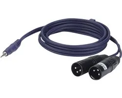Câble de transition DAP Audio Aux vers XLR 3m - Mini Jack stéréo vers 2x XLR mâle - 3m