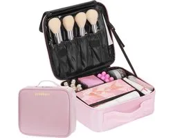 Prestara - Trousse de Maquillage compacte rose - Idéale pour un usage quotidien - Taille S