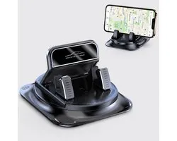 Namajunas - Dashboard telefoonhouder auto-lock - Verstelbare autohouder 360° draaibaar - Eén‑handige smartphone houder - Zwart - Voor auto's, campers, bureaus en keukens - Accesoires Auto - Car Phone Holder - Universeel - Gsm houder auto - Antislip