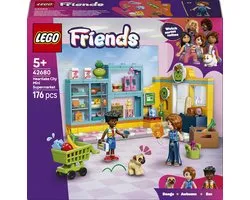 LEGO® Friends Supermarché du Quartier Heartlake City - Magasin de Jouets pour Enfants - 2 Mini-figurines et Chien en Jouet, Chariot de Courses et Courses - Cadeau pour Filles et Garçons à partir de 5 Ans - 42680