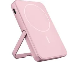 Fresh'Nrebel Fresh 'n Rebel Magnetische Powerbank 5000 mAh - MagSafe geschikt - Draadloze Powerbank iPhone - USB-C - Pastel Pink