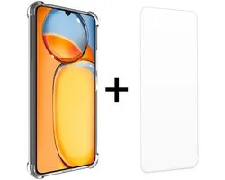 Schokbestendig Hoesje Geschikt voor de Xiaomi Redmi 13C / Poco C65 - Shockproof Back Cover Transparant - Doorzichtige Case met Gratis 9H Tempered Glass Screen Protector
