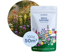 Joyfields Wild Nature - Wildbloemenmengsel - 100 gram (50 m²) - 25+ Inheemse Bloemsoorten - Lokt bestuivende insecten - Meerjarige wilde bloemen