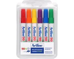 ARTLINE 90 NEAT Kit de Marqueurs Permanents - 6 pièces - All colors