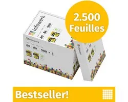 NIEUW: Infowerk Printerpapier Kopieerpapier 2500 Vel 5 x 500 A4 Premium Extra Wit CIE 160 Testwinnaar PEFC-gecertificeerd