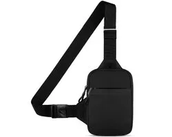 Hardloopgordel-Mobiele-Telefoonhouder-Mini-Crossbody-Borstzak-Dubbele-Zak-Waterafstotende-Heuptas-Handsfree-Hardlopers-Workout-Wandelen-Fietsen-Reizen-Zwart