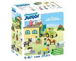 PLAYMOBIL Junior PROMO : Aventure à la ferme avec tracteur, remorque et amis les animaux - 71656