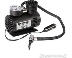 SILVERLINE Mini Luchtcompressor - 425689 - 12 V DC Plug - Oppompen Banden, Rubber Boten En Sportmaterialen