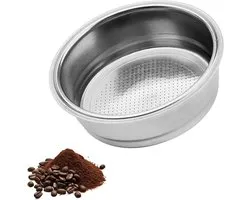 51 mm koffiezeef, filtermandje, espresso filter, roestvrijstalen accessoires, geschikt voor Delonghi en Breville, ideaal voor camping en backwash gebruik