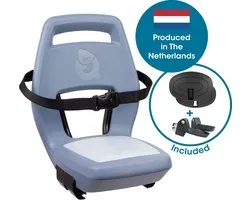 Qibbel Junior 6+ Fietsstoeltje Achter Bagagedrager bevestiging - QuickConnect - Fietszitje – Ocean Blue - inclusief voetbeschermingsplaten en voetsteunen