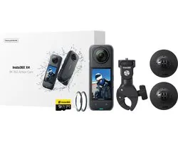 Insta360 X4 Motor Combo - avec pince de guidon, perche à selfie et capuchon d'objectif - Actioncam