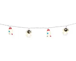 Grundig Stringlight Space 10 LED Lichtslinger - Sfeervolle Ruimtefiguren voor Kinderkamer - Astronauten en Raketten - 1,65 Meter - Warm Wit Licht - Werkt op 2x AA Batterijen