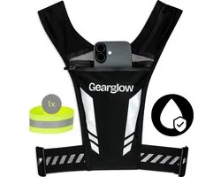 GearGlow® Running Vest - Waterdicht Reflecterend Hardloopvest met Telefoonhouder en Reflectieband