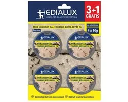 Edialux – Boîte d'appât pour fourmis – Lutter contre les fourmis – Boîtes d'appât pour fourmis à l'intérieur et à l'extérieur – détruit le nid de fourmis entier - 4 x 10g