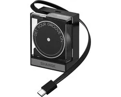 SHARGE Retractable 65 Snellader - 65W - GaN Technologie - Flexibel kabel - PD3.0 - QC3.0 - Oplader met Intrekbare USB C kabel - Zwart