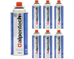 Cartouche de gaz Alpentech 450ml, conforme à la norme EN417, isobutane, système EPS, IK301, 7 pièces