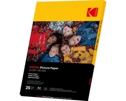 KODAK Picture Paper - Pack de 25 feuilles de papier photo de qualité - Format 21 x 29.7 cm (A4) - Finition brillante - 180 gsm - Compatible avec toutes imprimante jet d'encre
