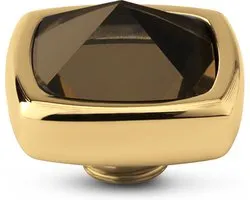 Melano Vivid Boxy CZ Steentje Coffee Goud