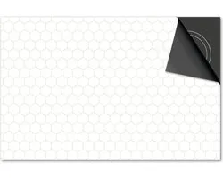 Protection pour plaques à induction 71x52 - Tapis de protection pour plaques à induction - Protection Dietrix - DELUXE - Hexagone - Lignes crème et grises