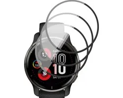 Screenprotector geschikt voor Garmin Venu 2 Plus - PET Glasfolie Full Screen Protector - 3 Stuks