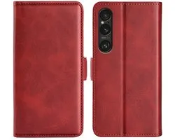 MobyDefend Hoesje - Geschikt voor Sony Xperia 1 VII - Luxe Wallet Book Case (Sluiting Zijkant) - Rood