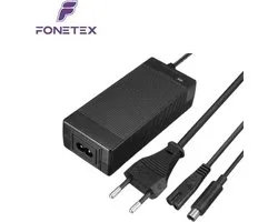 FoneTex Oplader voor Elektrische Step / Scooter - 42V/2A Voedingsadapter Geschikt voor Segway Ninebot ES1/ES2/ES4 , Xiaomi Mi Mijia M365, LIME, BIRD SKIP - 84W Max - Universeel - Zwart