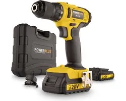Perceuse-visseuse sans fil Powerplus POWX00435 - Li-ion 20V - avec 2 piles - avec mallette à outils