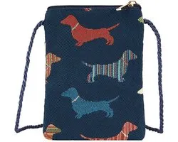 Smartphone Tasje - Gobelinstof - Dachshund - Teckel