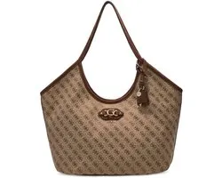 GUESS shopper Samantha Girlfriend Tote Latte Logo / Brown beige