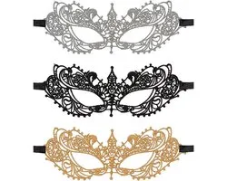 SnelShoppen - Masquerade Maskers Lace Prom Mask Carnaval Mask Venetiaans Half Gezicht Masker Sexy Lace Oogmasker voor Feest, Cosplay, Halloween (Zwart