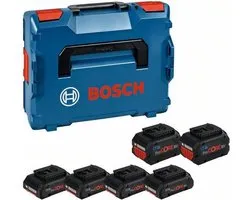 Bosch Professional 18 V Battery Set Batterie pour outils - BITURBO - 4x ProCORE18V 4,0 Ah + 2x ProCORE18V 8,0 Ah - en L-BOXX