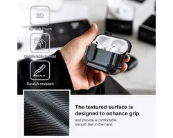 Compatible with AirPods Pro 2nd Generation Case, Military Hard Shell Protective Case with Lock Compatible with AirPod Pro 2 Charging Case (2023/2022/2019),Zwart