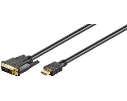 Goobay 51579, 1 m, HDMI, DVI-D, Mâle, Mâle, Droit