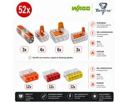 Wago lasklemmen assortiment serie 221 + 2273 (52 stuks) - Tornitrex®
