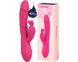 MyFantasy - Vibrateur Rabbit Pulsant - Chauffant - Satisfyer & Stimulateur Clitoris et Point G - Vibrateurs pour Femmes - Sex Toys pour Couples - Dildo Tarzan - Rose