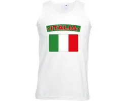 Italie singlet shirt/ tanktop met Italiaanse vlag wit heren L