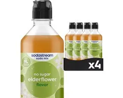 SodaStream Classics Elderflower Zero siropen - Vlierbloesem smaak - Extra vitaminen en mineralen - Goed voor 36L bruisende drank - 4 stuks - 4x440ml