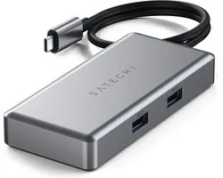 Satechi USB-C Multiport Adapter Chromebook – USB-C PD-Poort Max 86W Output – Gigabit Ethernet-Poort 10/100/1000Mbps – HDMI-Poort Tot 4K 60Hz - Grijs