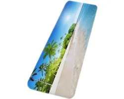 Tropisch Eiland Palmboom Oceanus Strand Scène Print Flanellen Antislip Badmat 40 x 60 cm