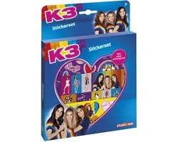 K3 Sticker set Totum 3 stickervellen en speelachtergrond Studio 100 - creatief speelgoed meisjes vanaf 3 jaar - stickeren knutselen