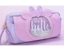 Trousse - Crayons - Trousse d'école - Papeterie - Fournitures scolaires - Pour stylos crayons - Cadeau - Étudiant - Filles - Pencil Case - Stationery - School Supplies - For Pens Pencils - Gift - Girls - Hello Forme Violet - Hello Shaped Purple