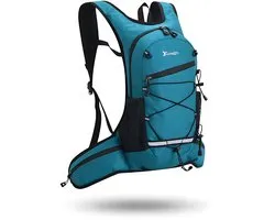 CarryQuest® - Compacte Waterdichte Wandelrugzak - Slijtvaste Polyester/Nylon Sportopbergtas met Rugventilatie, Front-/Toploader & Lichtgewicht Outdoor Design - 46x20x9 cm - Blauw