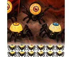 12 pièces Bougie araignée d'Halloween, lumière de bougies araignées de décoration d'Halloween à LED, bougies chauffe-plat araignée décoratives, pile sans flamme, fête d'Halloween, intérieur et extérieur, décoration d'intérieur, fête