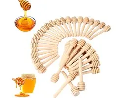 Cuillère à miel en bois - 50 bâtonnets de miel - 8 Cm - Cuillère à miel - Bâtonnets pour cuillère à miel - Tige à mélanger le miel - Durable - Ustensiles de cuisine - Petit-déjeuner - Idéal pour anniversaire, mariage, baby shower