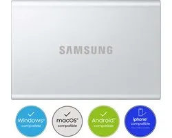 Samsung Portable T7 - Externe SSD - USB 3.2 Gen 2 USB-C - SSD - 4TB - Zilver
