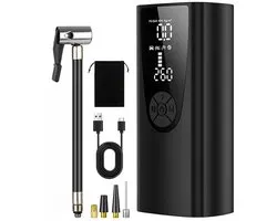 Gonfleur de pneu électrique, pompe à air électrique, pompe à air à batterie 6000 mAh 150 PSI, compresseur d'air portable rechargeable, écran LCD, compresseur multifonction mobile avec lumière USB/ LED, pour vélos, motos, voitures